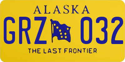 AK license plate GRZ032