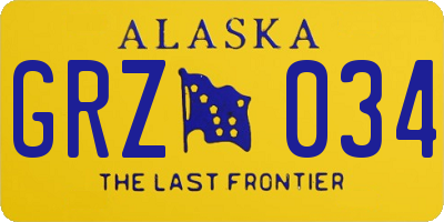 AK license plate GRZ034