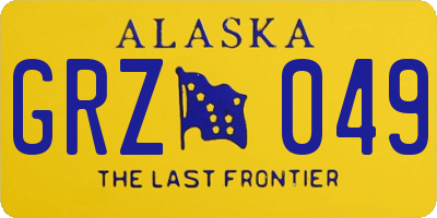 AK license plate GRZ049