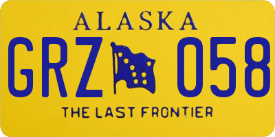 AK license plate GRZ058
