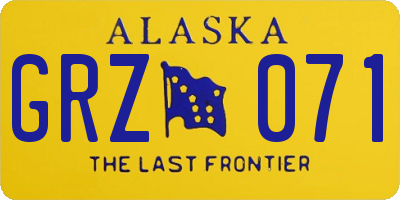 AK license plate GRZ071