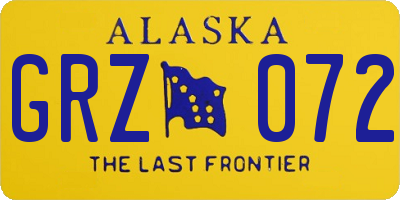 AK license plate GRZ072