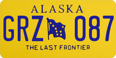 AK license plate GRZ087
