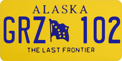 AK license plate GRZ102