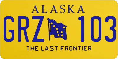 AK license plate GRZ103