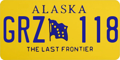 AK license plate GRZ118