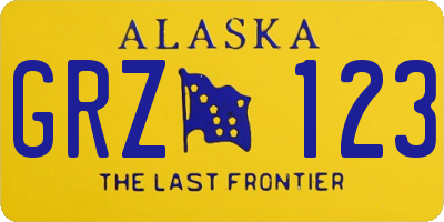 AK license plate GRZ123