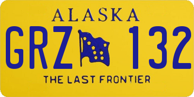 AK license plate GRZ132