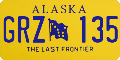 AK license plate GRZ135