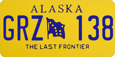 AK license plate GRZ138