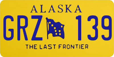 AK license plate GRZ139