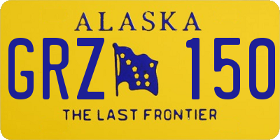 AK license plate GRZ150