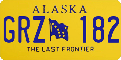 AK license plate GRZ182