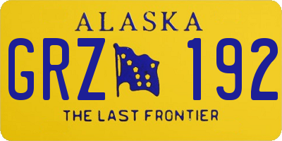 AK license plate GRZ192