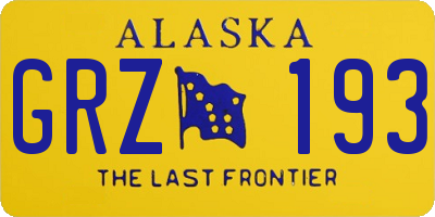 AK license plate GRZ193