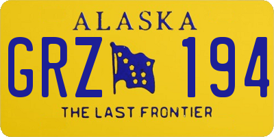 AK license plate GRZ194