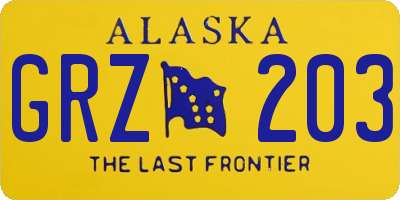 AK license plate GRZ203