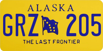 AK license plate GRZ205