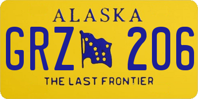 AK license plate GRZ206