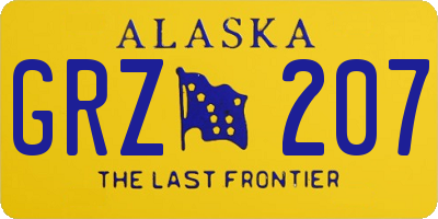 AK license plate GRZ207