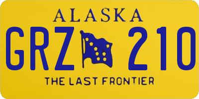 AK license plate GRZ210