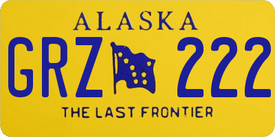 AK license plate GRZ222
