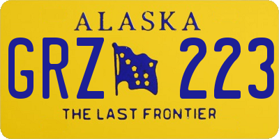 AK license plate GRZ223