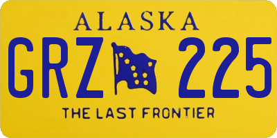 AK license plate GRZ225