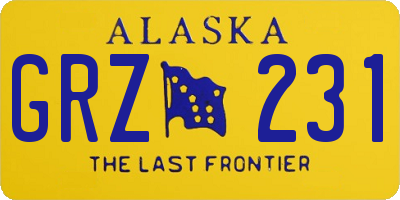 AK license plate GRZ231
