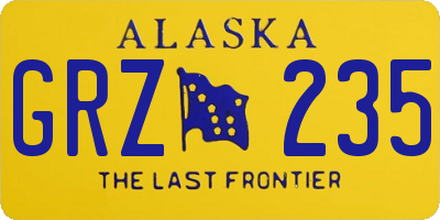 AK license plate GRZ235