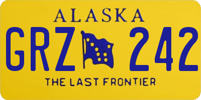 AK license plate GRZ242