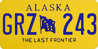 AK license plate GRZ243