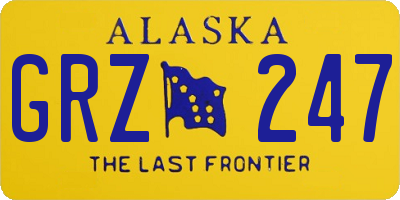 AK license plate GRZ247