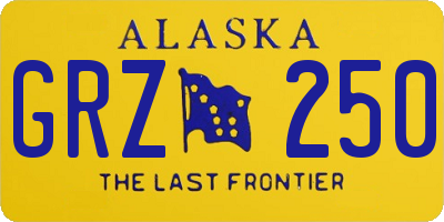 AK license plate GRZ250