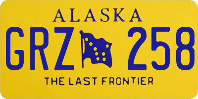 AK license plate GRZ258