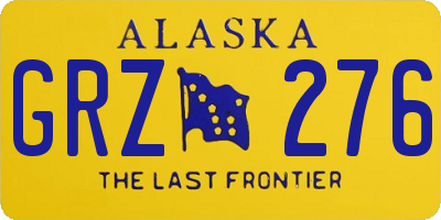 AK license plate GRZ276