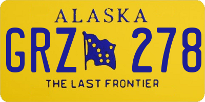 AK license plate GRZ278