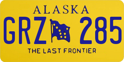 AK license plate GRZ285