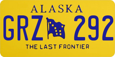 AK license plate GRZ292