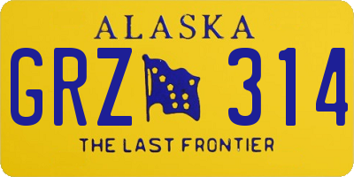 AK license plate GRZ314