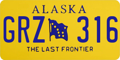 AK license plate GRZ316