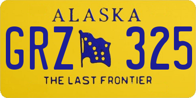 AK license plate GRZ325