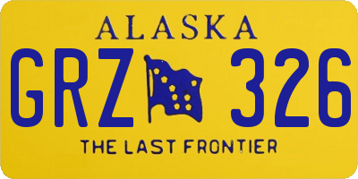 AK license plate GRZ326