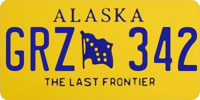 AK license plate GRZ342