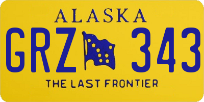 AK license plate GRZ343