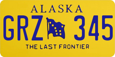 AK license plate GRZ345