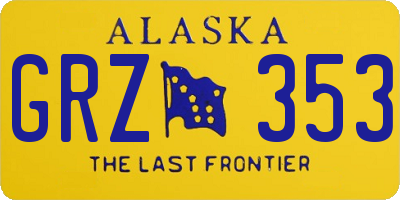 AK license plate GRZ353