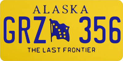 AK license plate GRZ356