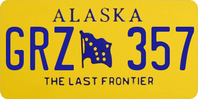 AK license plate GRZ357