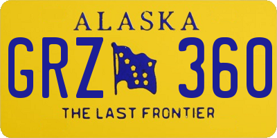 AK license plate GRZ360